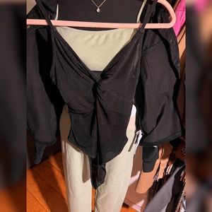 Black silky bodysuit